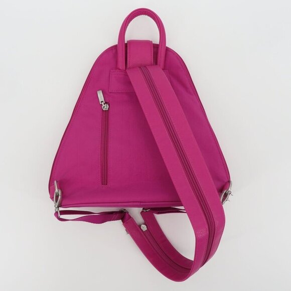 Baggallini Metro Backpack RFID Phone Wristlet Solid Pink Zipper Adjustable Strap - Picture 6 of 10
